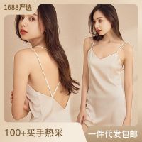 Condole belt paragraph nightgown female 2022 the new thin ice silk beauty back hot pajamas emulation leisurewear wholesale