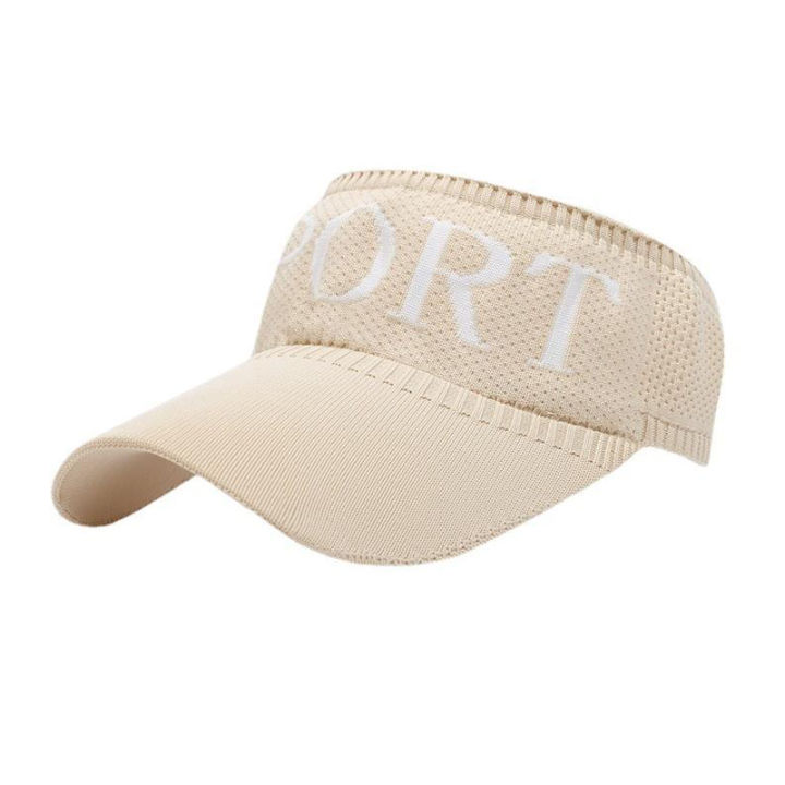 แฟชั่นกลวงออกหมวกเบสบอลผู้หญิงถักถังหมวกปักจดหมายกีฬาปีกกว้างพับหมวกชายหาดฤดูร้อนกอล์ฟอาทิตย์หมวก