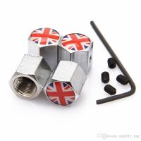 1 Set Anti-Theft Dust Cap Tyre Tire Caps Cover For England British UK union Jack Flag Tire Valve Stem Caps