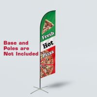Custom Digital Printing High Quality Fresh Hot Pizza Snowballs Swooper Beach Flag Banner