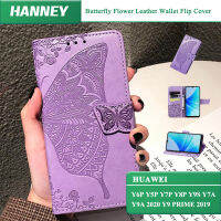 HANNEY สำหรับ HUAWEI Y6P Y5P Y7P Y8P Y9S Y7A Y9A 2020 Y9 PRIME 2019 Honor X9A X8A X7A เคสโทรศัพท์ Flip ปลอกหนังดอกไม้ผีเสื้อกระเป๋าสตางค์คลุมทั้งหมด HZD-01