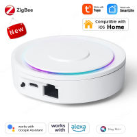 สำหรับ HomeKit Tuya ZigBee 3.0 Gateway Hub แบบมีสายไร้สาย Smart Home Bridge การควบคุมด้วยเสียงอัจฉริยะทำงานร่วมกับ Siri Alexa