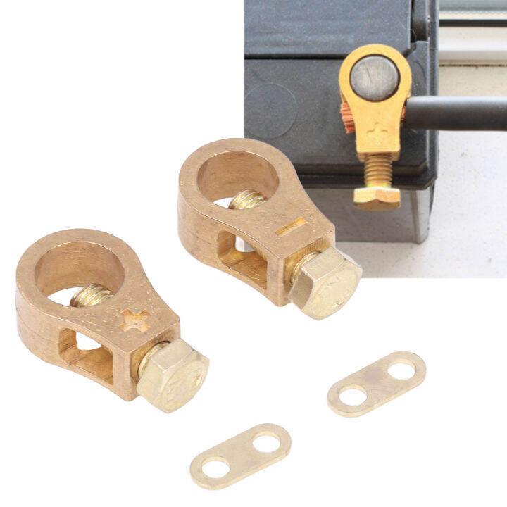 2pcs Car Battery Terminal Wire Cable Clamp Copper Electric Battery