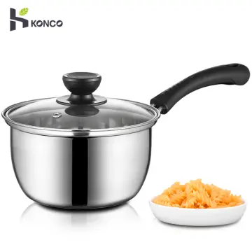 18cm Non-stick Milk Pan Induction Saucepan with Glass Lid Cookware Kitchen  2.4L