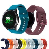 20mm 22mm silikonowy pasek do Samsung Galaxy Watch Active 2 Watch 3 45mm 42mm bieg S3 pasek do zegarka do Amazfit bip