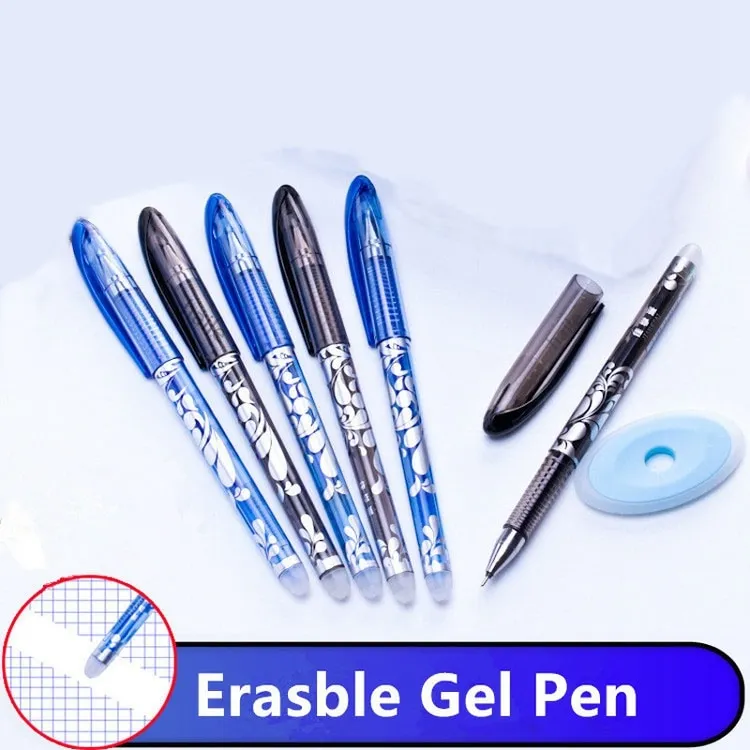 Haile 10-30pcs Cute Erasable Gel Pen Ballpoint Pens Rod 0.5mm Refills  Blue/Black Ink