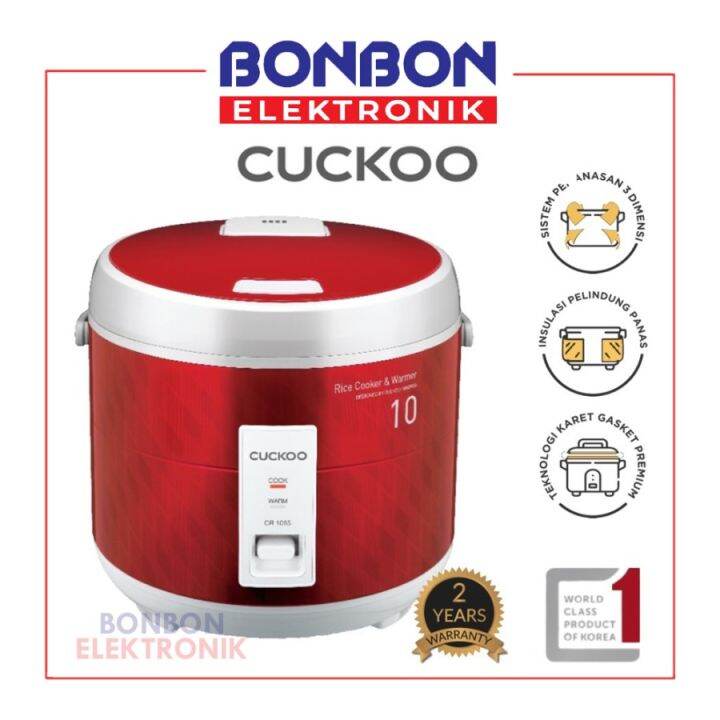 CUCKOO Rice Cooker Red Mechanical CR1065/RD 1.8L No.1 in Korea
