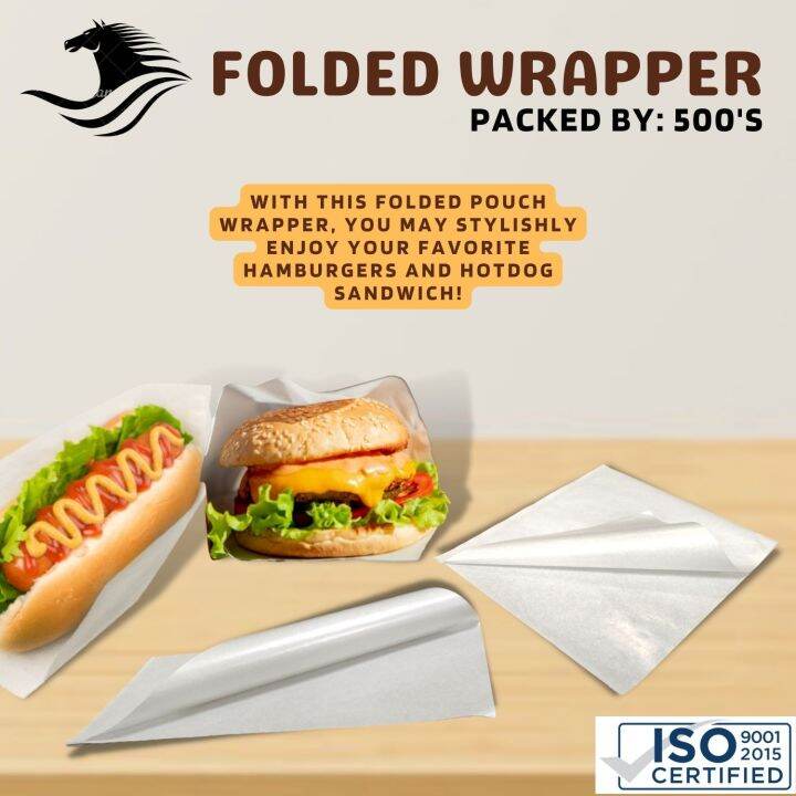 Hotdog Wrapper Plain White Pouch / Folded Hamburger Pouch - 500 PCS ...