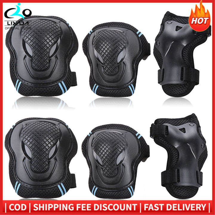 Knee Pads Set 6 Protector Kit Knee Pads Elbow Pads Wrist Guards