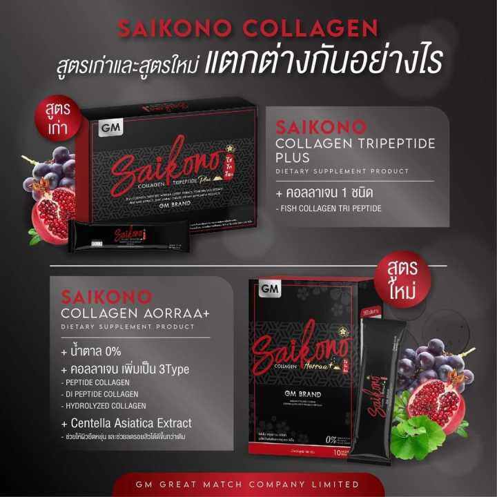 ไซโกโนะ-saikono-collagen-aorraa-ไซโกโนะ-คอลลาเจน-เอโอร่า-พลัส1กล่อง-10ซอง