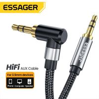 Essager Audio Cable Jack 3.5mm Male to Male Speaker Cord 90Degree Right Angle AUX Cable For Xiaomi Headphone Extension Wire Line