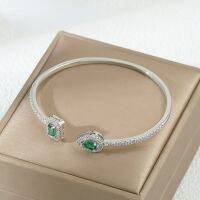 【YF】❏▼℗  sense light luxury niche bracelet female opening design adjustable emerald cold senior hand