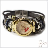 [COD] watch cowhide bracelet gift handmade multi-layer stainless steel love retro one piece