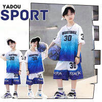 YADOU ชุดกีฬาสำหรับเด็กผู้ชาย,เสื้อเจอร์ซีย์กีฬาใหม่แห้งเร็วชุดกีฬาบาสเกตบอลมัธยมต้น