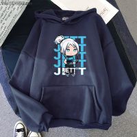 Jett Valorant Hoodie Cartoon Streetwear Men Print Korean Harajuku Sweatshirt Anime Black Clothes  Loose Tracksuit Akatsuki Size XS-4XL