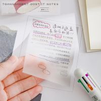 Transparent Sticky Note Pads Waterproof Self-Adhesive Memo Notepad School Office Supplies Stationery