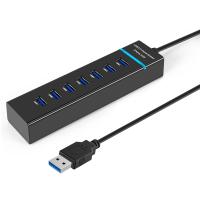 USB Hub, 7 Port USB 3.0 Hub LED Portable High-Speed Compatible for MacBook Air, Mac Mini/Pro, Surface Pro, PC and Laptop