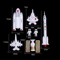 โมเดลนักบินอวกาศ+ยานอวกาศ ชุด7ชิ้น โมเดลแต่งเค้กนักบินอวกาศ