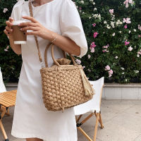 2022 Summer Women Straw Messenger Bags Handmade Woven Shoulder Bag Casual Tassel Crossbody Beach Travel Hand Bag bolsa feminina