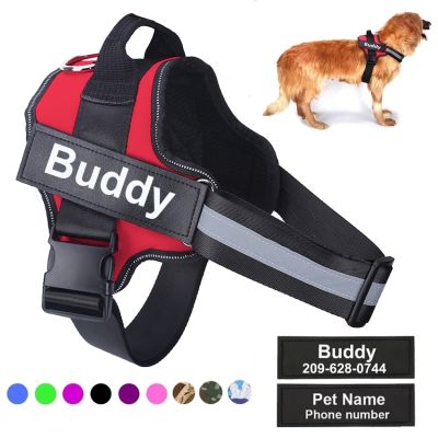 【LZ】tc015mtnw727 Dog Harness No Pull ID Custom For Small Puppy Medium Large Big Dogs Reflective Breathable Adjustable Pet  Harness Pectoral Vest