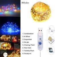 ✲◕ (9 Color to Choose) USB LED String Fairy Lights 8 Modes 1Ｍ-10M DIY Decorative Light for Holiday Party New Year Christmas