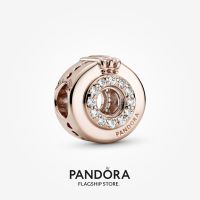 Official Store Pandora 14k Rose Gold-Plated Open Centre Pavé Crown O Charm