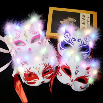 Hand Painted Updated Anbu Mask, Japanese Kitsune Fox Mask Full