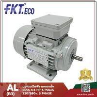 มอเตอร์ไฟฟ้า FKT ECO ขนาด 1/4 แรงม้า 4 Pole 220/380V.ไฟ 3 เฟส แบบขาตั้ง