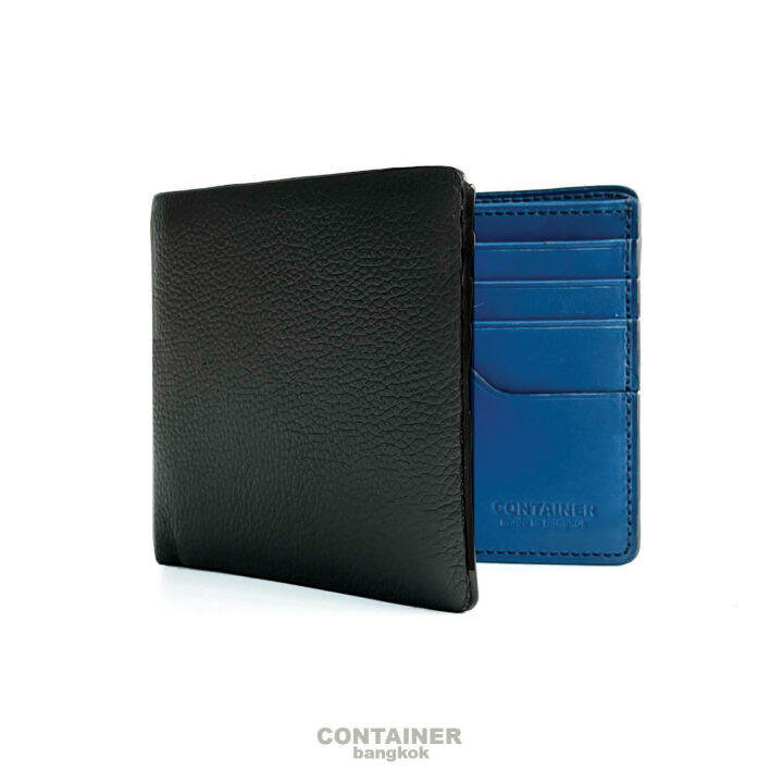 กระเป๋าสตางค์หนังเม็ด-สีดำ-c22-bifold-wallet-black