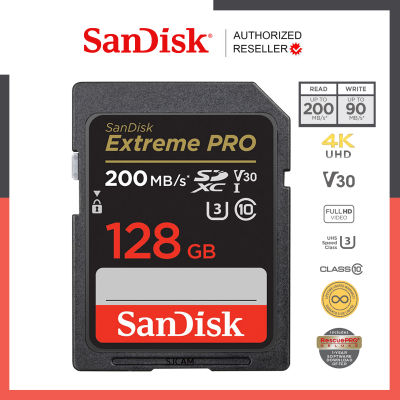 SanDisk Extreme Pro SD Card 128GB (SDSDXXD-128G-GN4IN) ความเร็วอ่าน 200MB/s เขียน 90MB/s เมมโมรี่ แซนดิส รับประกัน Synnex lifetime