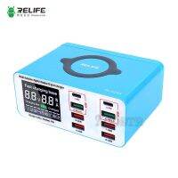 หน้าจอดิจิตอลชาร์จเร็ว PD อัจฉริยะ RL-304S USB ชาร์จได้8-ช่องเสียบชาร์จชาร์จไร้สาย QC3.0 110W ชาร์จเร็วกำลังสูง45W