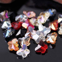 20pcs 10mm Small Butterfly Faceted Crystal Glass Prism Loose Crafts Beads Lot for Jewelry Making Findings