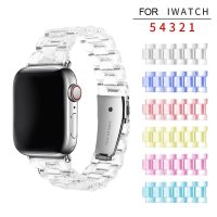 สายรัดข้อมือสำหรับ Apple Watch,อุปกรณ์เสริมสายนาฬิกาสำหรับ Iwatch รุ่น7 6 SE 5 4 3 2 1แบบใสขนาด41มม. 45มม. 38มม. 40มม. 42มม. 44มม.