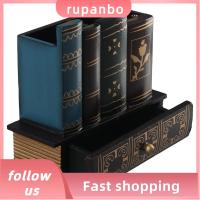 RUPANBO039392692 ไม้สำหรับไม้ ที่ใส่ปากกาหนังสือโบราณ สีน้ำตาลสีน้ำตาลเข้ม ที่จัดเก็บปากกาแบบย้อนยุค เครื่องใช้ในบ้าน ลิ้นชักเก็บของเก็บของ ออฟฟิศสำหรับทำงาน