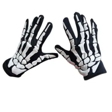 1pair Men's Punk Rock Style Skull Pattern Gloves
