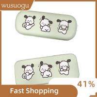 WUSUOGU หนังพียู กล่องใส่แว่นตา การ์ตูนน่ารักๆ โลหะสำหรับตกแต่ง เคสลายแว่นตา ที่มีคุณภาพสูง ปลอกหุ้มป้องกัน กล่องเก็บแว่นกันแดด สำหรับนักเรียน