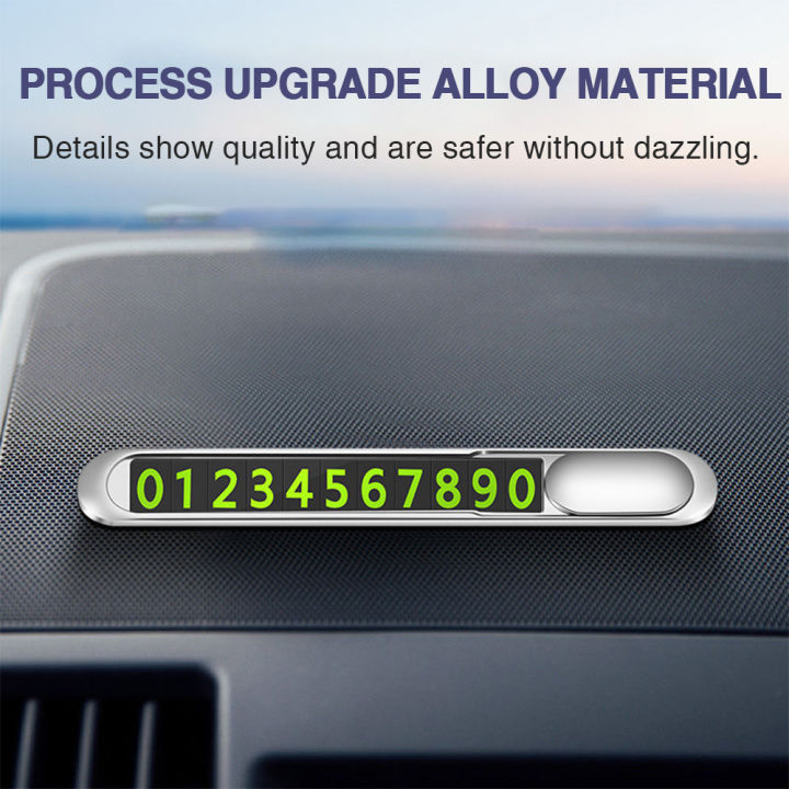 hozzen-รถที่จอดรถชั่วคราวป้ายทะเบียนซ่อนหมายเลขโทรศัพท์มือถือป้ายทะเบียนอุปกรณ์เสริมส่องสว่างที่จอดรถ-card