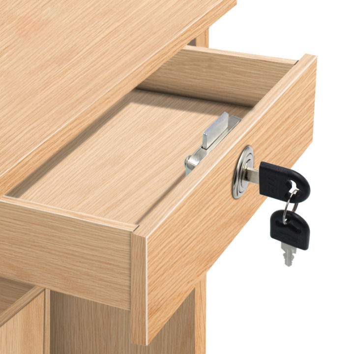 กุญแจลิ้นชัก-รุ่น-555-กุญแจตู้น็อคดาวน์-กุญแจตู้-กุญแจโต๊ะทำงาน-กุญแจลิ้นชักโต๊ะเหล็ก-drawer-key-พร้อมกุญแจ-2-ดอก