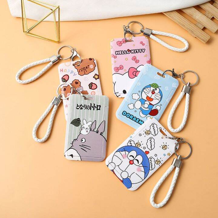THOMA Ins style Girls Doublesided pattern Credit ID Card Lanyard