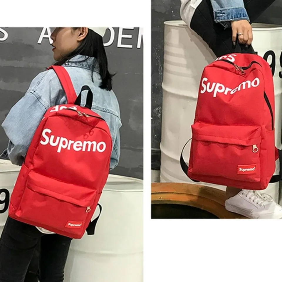 ❤🎁Ready Stock🎁 beg sekolah bag sekolah murah beg galas lelaki bag galas  lelaki Net Red Supreme Backpack Lelaki Hip Hop Trend Trend Sukan Perjalanan  Single Shoulder Messenger Bag V816