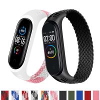 {TATLLr}สร้อยข้อมือสำหรับสาย Mi Band 4ไนลอนถัก Solo Loop สร้อยข้อมือยืดหยุ่น Miband6สายรัดข้อมือ Miband5สำหรับ Xiaomi Mi Band 5 4 6สาย