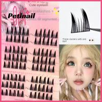 PETINAIL ขนตาปลอมแบบเปียกสำหรับผู้หญิงขนตาปลอมแบบฟูธรรมชาติแต่งหน้าแบบแมวตา