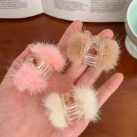 3pcs Winter Plush Mini Hair Clip Claw Cute Hair Clips Plastic Colorful Hairpin Clamp for Ladies Headwear Hair Styling Tools