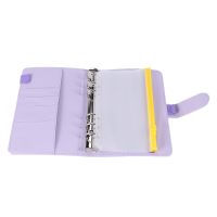 32 Pieces A6 Binder PVC Pockets Loose Leaf Bags Pouch Document Filing Bags for 6-Ring Notebook Binder Planner, 8 Colors