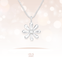 IRIS JEWEL  สร้อยคอเงินแท้925 พร้อมจี้ดอกเดซี่ ( Silver Flower Necklace )