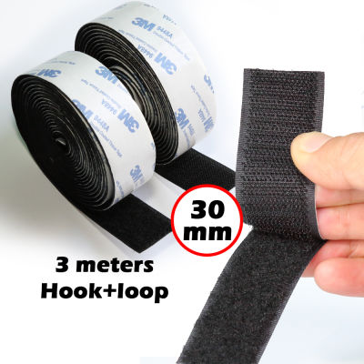 30mm Width Strong Self Adhesive Velcro Tape 3M 9448A Glue Hook and Loop Tape Fastener Sticky Velcro Strap for Home DIY Car Decoration