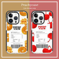 เคสโทรศัพท์ใบเสร็จรูปขนมปังเชอร์รี่สุดสร้างสรรค์เข้ากันได้กับ iPhone 15 14 13 12 Pro Max 11 15Plus TPU แบบนิ่มทนต่อแรงกระแทกฝาหลังเคสมือถือ