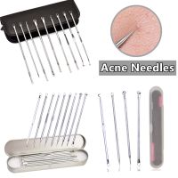 9/4pcs Acne Blackhead Remover Needles Face Cleaning Acne Black Spot Extractor Needle Set With Case Pimple Remove Tools