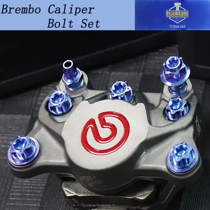 FlawlessTi Brembo 2 Piston Brake Caliper Gr5 Titanium Bolts Banjo Bolt
