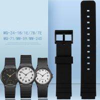 yiqtft 16mm Rubber Black Watch Band Strap For C-asio MQ-24 MW59 MW-240 MQ-71 Bracelet Men Women Silicone Waterproof Sport Watchband